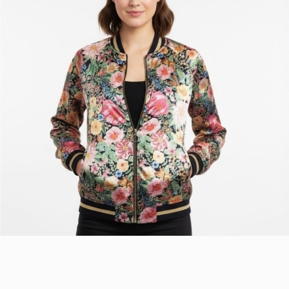 H&M Other - H&M Vibrant Floral Bomber Jacket